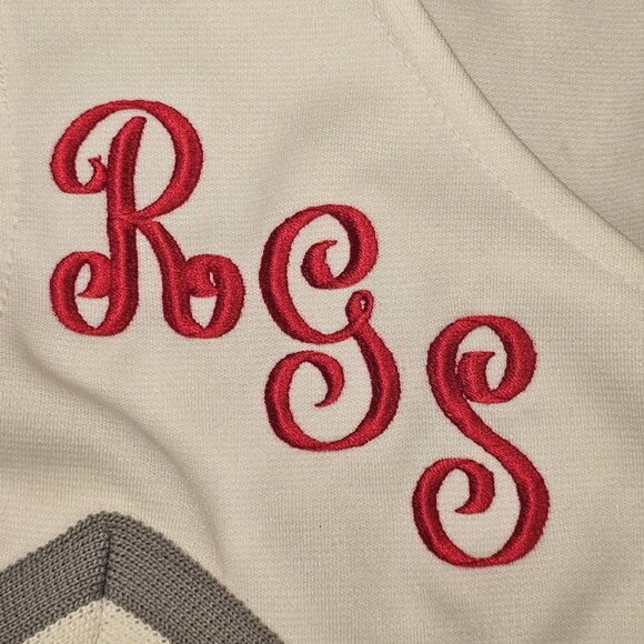 VTG 90s Cheerleader Uniform Outfit Shirt Pleated Skirt Red White RGS Sz XS USA - Picture 11 of 11